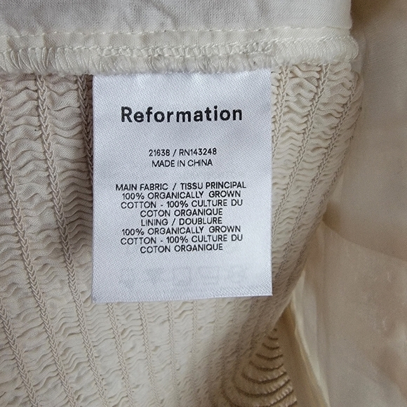 Reformation Isadora Top in Cream size 10 NWT - Picture 10 of 12